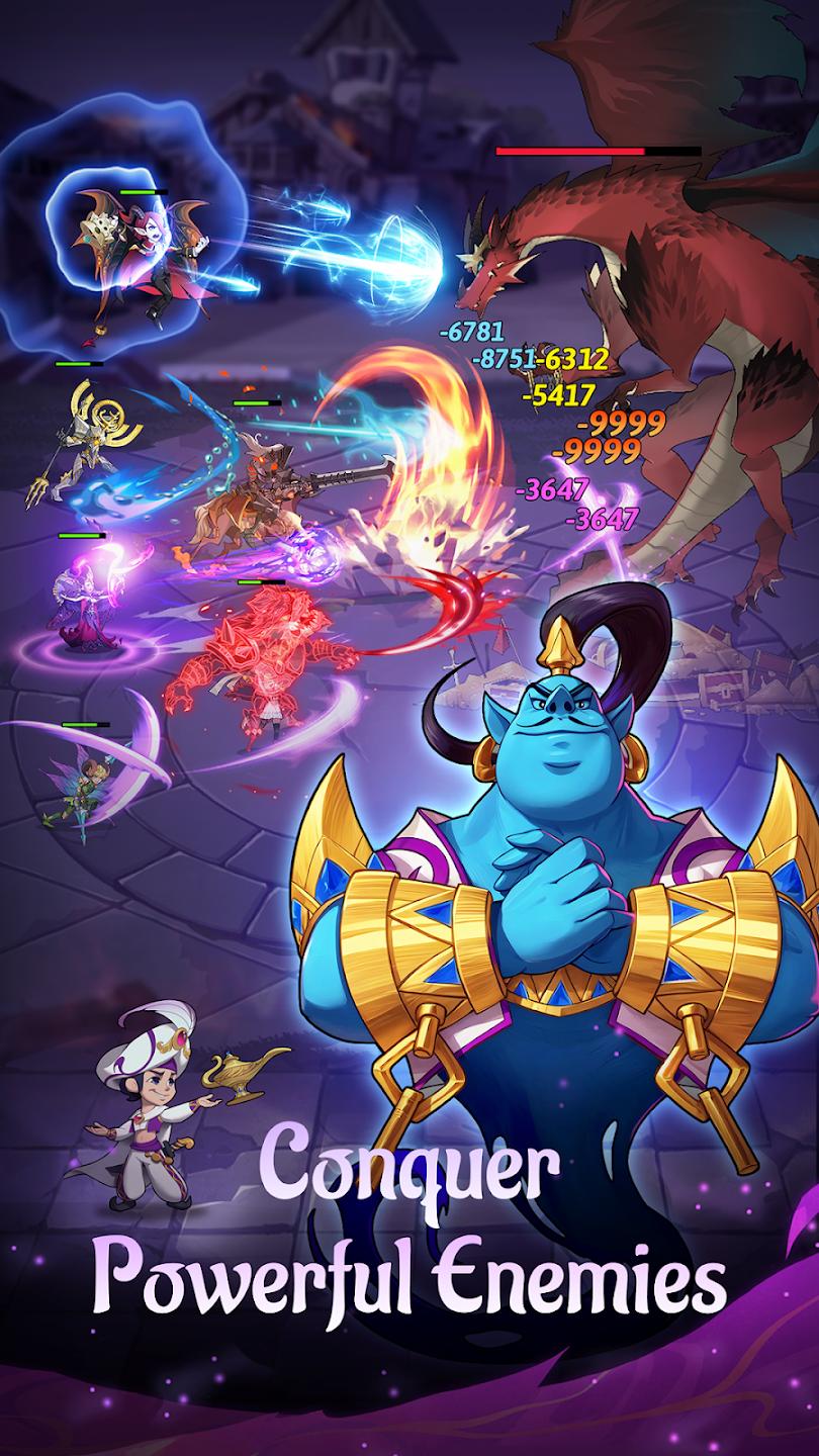 Heroes fighting a powerful dragon enemy